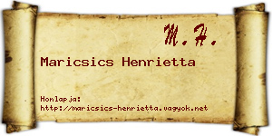 Maricsics Henrietta névjegykártya