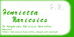 henrietta maricsics business card